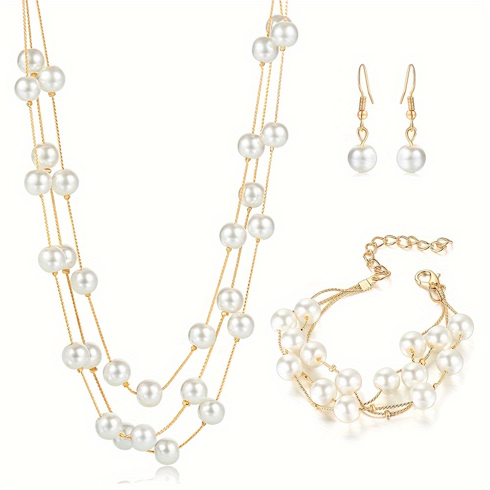 Kpop Style Jewelry Set Silver Plated Milky Stone for Daily Outfits Evening